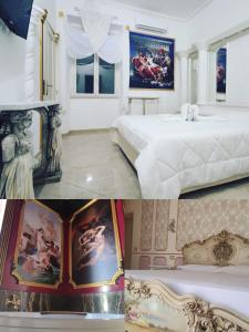 a collage of pictures of a bedroom with a bed at B&B IL TEMPIO in Ladispoli
