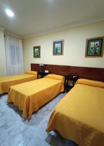Postel nebo postele na pokoji v ubytování Hostal El Lirio