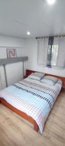 - une chambre avec un lit dans l'établissement Gite de la fontaine Bondrée, à Vernou-sur-Brenne