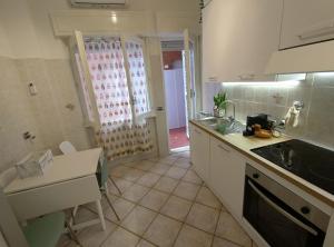 eine Küche mit einer Spüle und einer Arbeitsplatte in der Unterkunft Casetta Seaside in Ladispoli