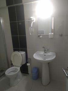 een badkamer met een toilet en een wastafel bij brilliant hotel in Bolu