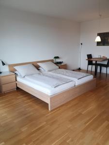 Postel nebo postele na pokoji v ubytování Quartier 311 mit Pool und Sauna