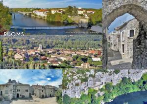 un collage de fotos de ciudades y pueblos en La Casetta T2 RDC avec jardin à Ruoms, en Ruoms