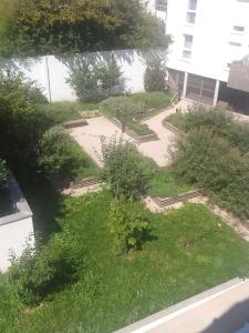 an overhead view of a garden with grass and trees at Chambre pour deux personnes dans un logement partagé Two persons room in a shared apartment in Alfortville