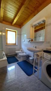 ein Badezimmer mit Waschbecken und Waschmaschine in der Unterkunft DaRenato in Santo Stefano di Cadore