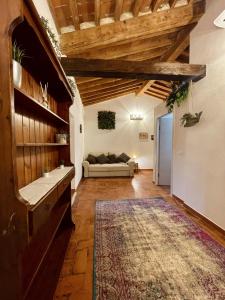 - un salon avec un canapé et un tapis dans l'établissement Modì Loft, à Livourne