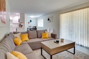 a living room with a couch and a coffee table at Salem Vacation Rental Near Parks and Vineyards in Salem