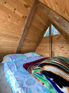 Postel nebo postele na pokoji v ubytování Mini Cabaña Roca Glamping