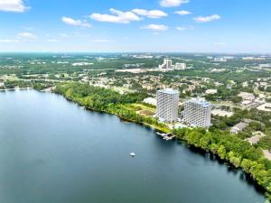 an aerial view of a river with a city at Big Pool, stunning Lakeview, Sunrise, Disney #1907 in Orlando