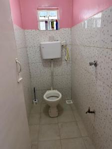 a bathroom with a toilet in a pink stall at Ruth's Studio - Kericho in Kericho