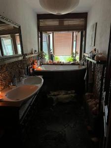 A bathroom at Earthship Mierzeszyn