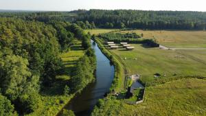 an aerial view of a river with trees at Liva Park Nature Resort in Liwa