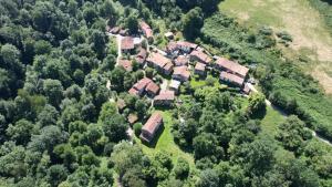 - une vue aérienne sur une grande maison arborée dans l'établissement Gite De Charme, à Ganac