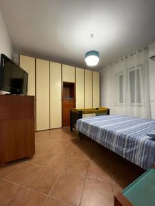 una camera con letto e TV a schermo piatto di Casa vacanze La Castellana a Pianella