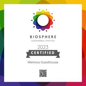 Um certificado, prmio, placa ou documento mostrado em Meimoa Guesthouse