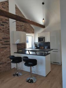 Kuchyň nebo kuchyňský kout v ubytování Amstetten Penthouse