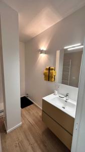 a bathroom with a sink and a mirror at Casa Giona in Trento