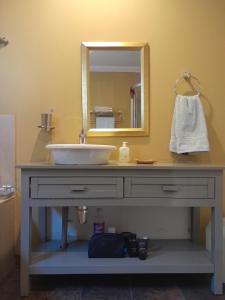 a bathroom with a sink and a mirror at Sugarbush Accommodation in Vereeniging