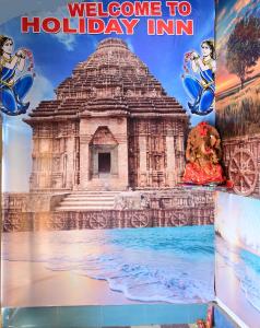 a poster for a hindu temple in a museum at HOLIDAY INN in Konārka