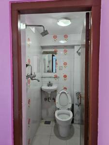バクタプルにあるAnnapurna Guest Houseのバスルーム(トイレ、洗面台付)