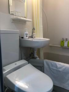 Koupelna v ubytování GreenHotel