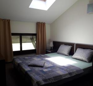ein Schlafzimmer mit einem großen Bett und einem Fenster in der Unterkunft Apartament by Zenit in Terra Complex C30 in Raslog