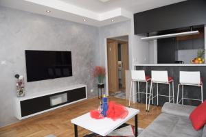 TV a/nebo společenská místnost v ubytování Arena Lux