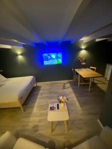 TV a/nebo společenská místnost v ubytování Studio Luxe 31 Zandvoort met gratis parkeerplaats