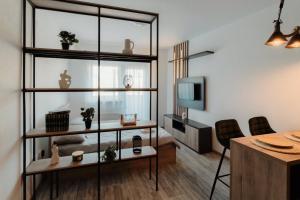 Televiisor ja/või meelelahutuskeskus majutusasutuses Apartman Resident