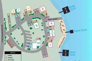 a map of the site of a campus at #05 - Lakefront Two Bedroom Cottage- Pet Friendly in Hot Springs
