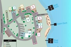 un mapa del sitio de un campus en #05 - Lakefront Two Bedroom Cottage- Pet Friendly, en Hot Springs
