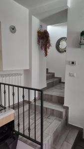 a staircase in a house with a plant on the wall at Appartamento nel cuore di Varese in Varese