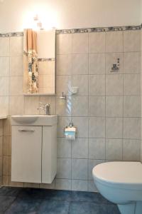 ツィングストにあるTraumzeit, FW 2のバスルーム(洗面台、トイレ付)