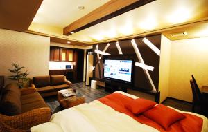 TV a/nebo společenská místnost v ubytování Hotel Free Style Okayama