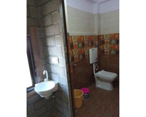 ボーパールにあるHotel The Raja Bhoj Palace, Bhopalのバスルーム(洗面台、トイレ付)