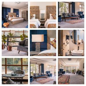 un collage de fotos de una habitación de hotel en Offto Resort Hunza, en Hunza