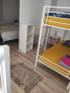 1 Schlafzimmer mit 2 Etagenbetten und einem Teppich in der Unterkunft Jasse 632 in Gallargues-Le-Montueux