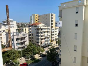an aerial view of a city with tall buildings at Adelina's Delux Apartament Durres in Durrës