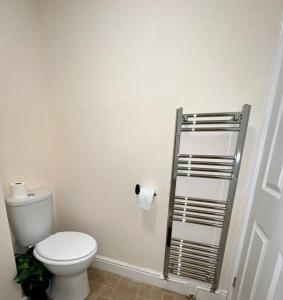 a bathroom with a white toilet in a room at 2 Bedroom Apartment with Balcony in Oxford