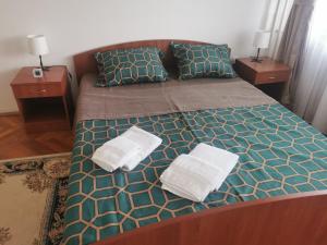 Uma cama ou camas num quarto em Apartman Monaco