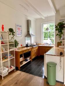 a kitchen with a sink and a counter top at The Great Hideaway in Vreeland