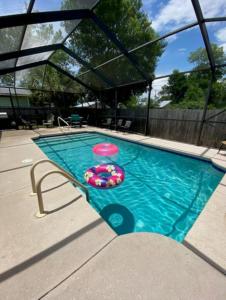 - une piscine avec un frisbee dans l'établissement Dolphin house with Private Pool and Near Beach, à Panama City Beach