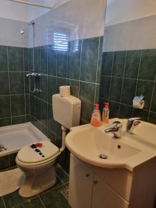a bathroom with a toilet and a sink and a tub at Apartments and rooms with parking space Solaris, Sibenik - 12269 in Šibenik
