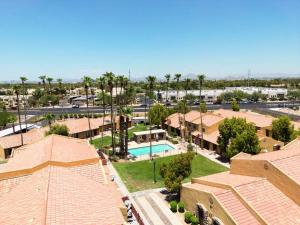 an aerial view of a resort with a pool at Mountain Foot Condo - Near Tempe and PHX Airport in Phoenix