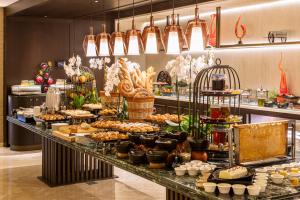 a buffet line with many different types of food at Divan Istanbul in Istanbul