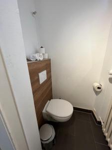 uma pequena casa de banho com WC e lavatório em Gemütliche 1 Zimmer Wohnung in Bahnhofsnähe em Hildesheim