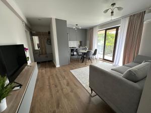 Una televisión o centro de entretenimiento en Casa cu nuferi