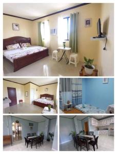a collage of photos of a bedroom and a living room at La Residencia Tacloban in Tacloban