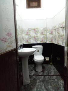 a bathroom with a toilet and a sink at Raja174 Homestay in Kandy