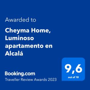 Certyfikat, podpis lub inny dokument wystawiony w obiekcie Cheyma Home 2ºA, Luminoso apartamento en Alcalá